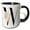 Black/White, variant on 3drose, Pretty Tropical Leaf Monogram Initial W, 11oz Magic Transforming Mug