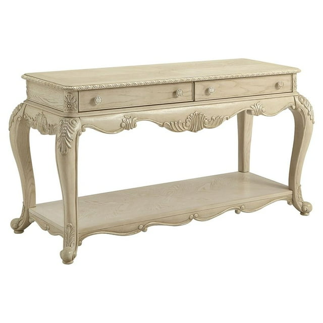 ACME Ragenardus 2 Drawer Console Table in Antique White