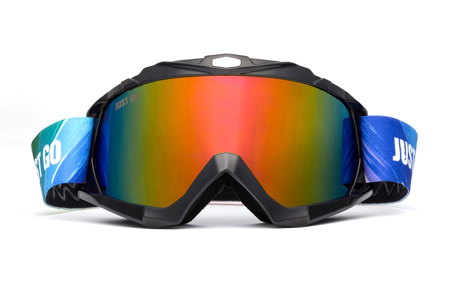 Matte Black Ski Snowboarding Goggles Large Winter Silver Mirror Anti-Fog Duel 