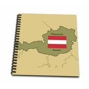 3dRose The map and flag of Austria with Austria printed in both English and Austrian. - Mini Notepad, 4 by 4-inch