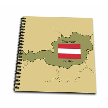 3dRose The map and flag of Austria with Austria printed in both English and Austrian. - Mini Notepad, 4 by 4-inch