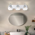 thumbnail image 2 of Modern 3-Light 24 inch Globe Bathroom Vanity Light Fixtures, Bathroom Lights Over Mirror with Brush Nickle Finish and Clear Glass Shade, 2 of 11