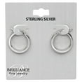 thumbnail image 3 of Brilliance Fine Jewelry Square Tube Hoop Earrings in Sterling Silver 18MM, 3 of 4