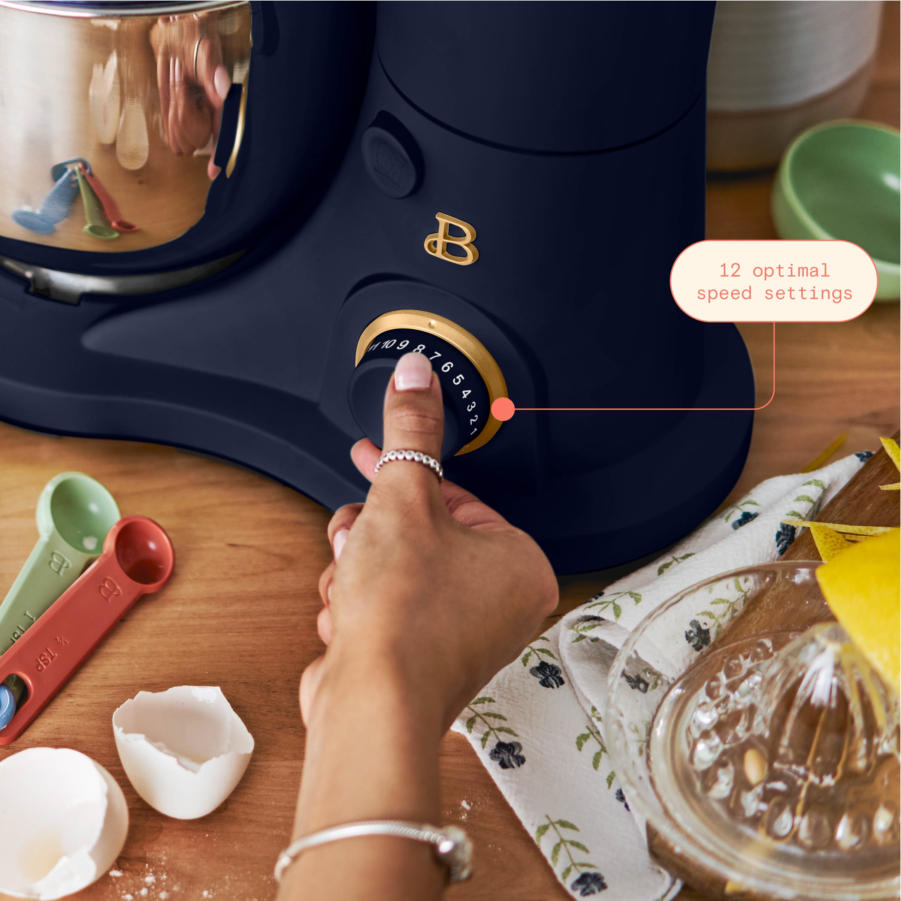 Beautiful 3.5 Qt Stand Mixer, Starry Night with Flat Beater, Dough Hook, Balloon Whisk