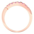 thumbnail image 5 of 0.235 ctw Wedding Band for Women - 14K Rose Gold Simulated Pink Diamond Stackable Eternity Ring, 5 of 6