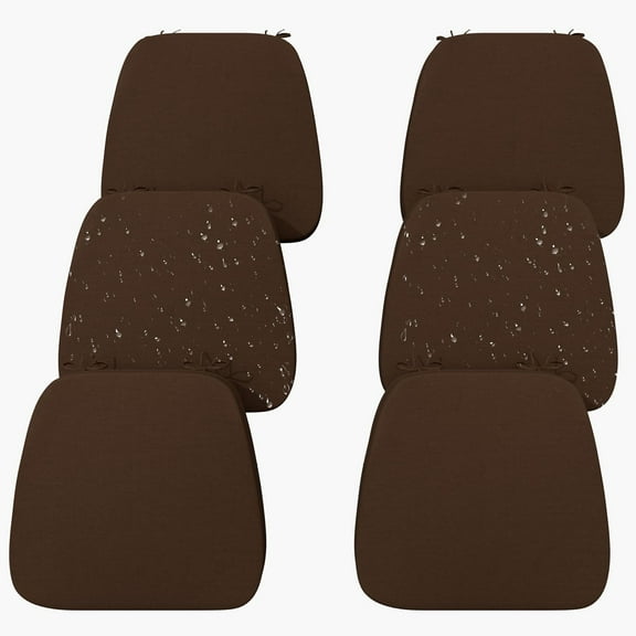 17'' x 16'' x 2.5"Thick Chair Cushions for Dining Chairs, 6 Pack WaterProof Easy Clean Kitchen Chair Pads with Ties and Non-Slip Backing - 30D High Elastic Foam Soft Kitchen Chair Cushions