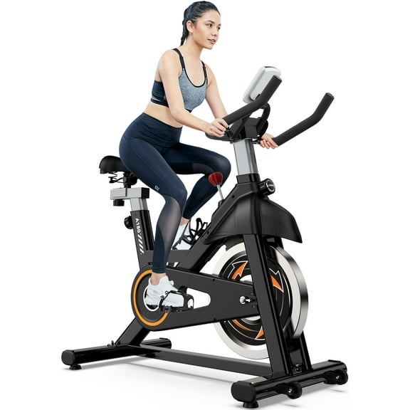 LNOW  Full Adjustable Stationary Exercise Bike Indoor Cycling Bikes for Home Workout Cardio 350 lb