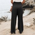 thumbnail image 6 of SOMER Women’s Wide Leg Palazzo Pants High Waisted Elastic Waist Casual Lounge Pants Trousers with Pockets Black XL, 6 of 10