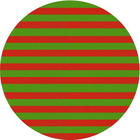 Ahgly Company Machine Washable Indoor Round Transitional Red Area Rugs, 4' Round