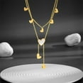 thumbnail image 1 of Zhuge Colgante de collar hecho a mano, collar con colgante de corazón de doble capa (oro, corazón blanco), 1 of 5