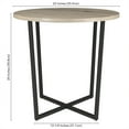 thumbnail image 4 of Evelyn&Zoe Pivetta 22" Wide Round Side Table with MDF Top, Blackened Bronze/Antiqued Gray Oak, 4 of 6