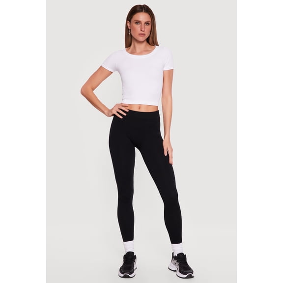 Women's Ribbed Knit Basic Leggings