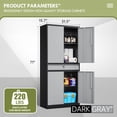 thumbnail image 4 of Metal Garage Storage Cabinet with Lockable Doors and Adjustable Shelves, 71" H Tool Cabinet for Home, Office, Warehouse, Black Grey, 4 of 6