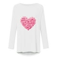 thumbnail image 4 of Jusqu'à 50 % de Réduction! Aqestyerly Chandail Décontracté Imprimé pour Femmes Saint-Valentin Manches Longues Col Rond, 4 of 4