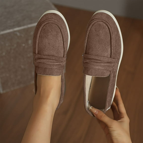 Roncen Women's Casual Slip-On Loafers - Lightweight Shallow Cut Flat Shoes for Summer, New Arrival Breathable Leisure Driving Shoes