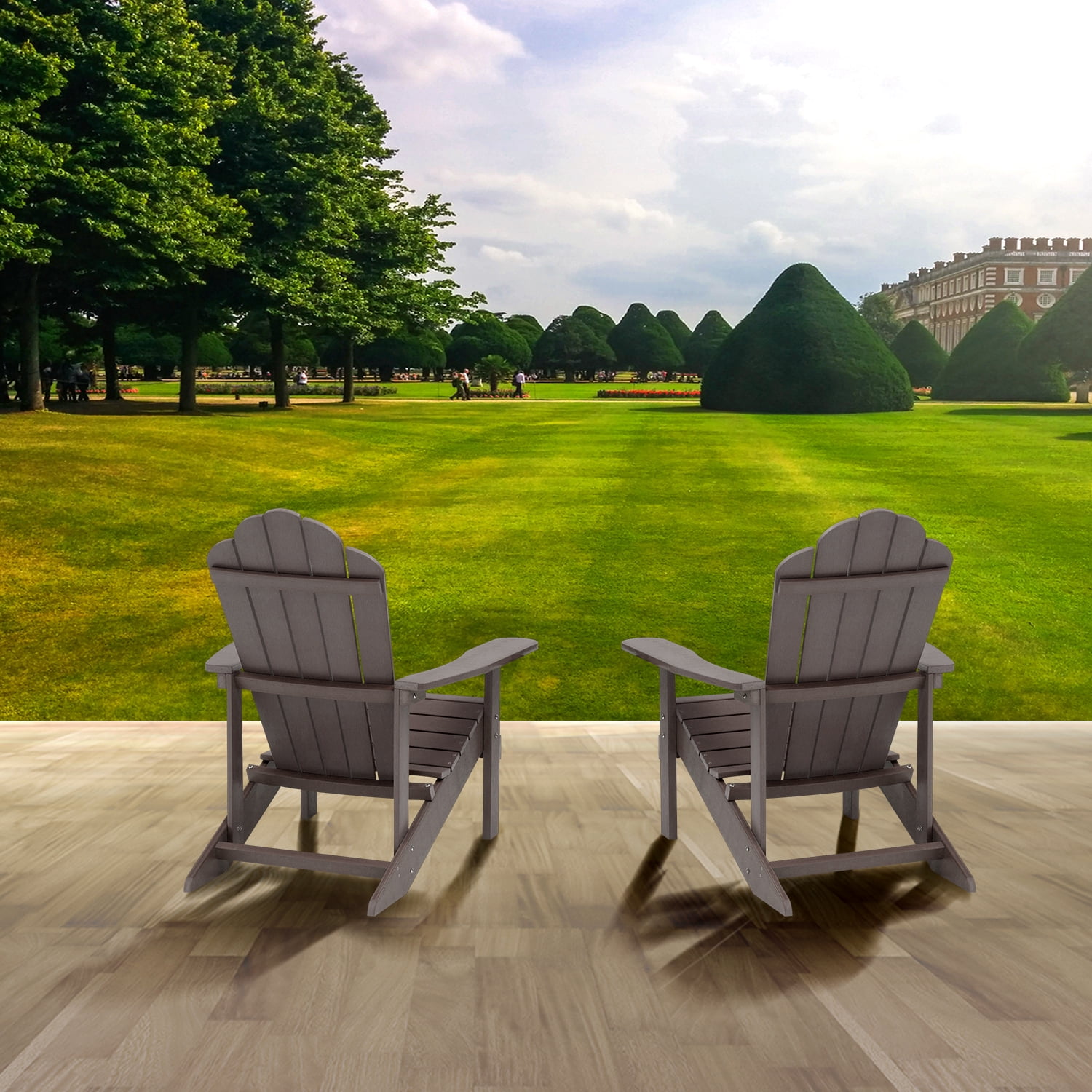 Sunny Shower Weather Resistant Accent Furniture Fold Outdoor Adirondack Chair for Garden Porch Patio