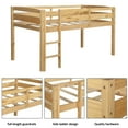 thumbnail image 6 of imerelez Twin Wood Loft Bed Low Loft Beds with Ladder,Twin,Walnut, 6 of 7