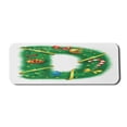 thumbnail image 1 of Christmas Alphabet Computer Mouse Pad, Digitally Illustrated D Letter Illustration Print on Plain Backdrop, Rectangle Non-Slip Rubber Mousepad Large, 31" x 12", White and Green, by Ambesonne, 1 of 2