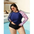 thumbnail image 2 of TIYOMI Plus Size 5X Swimsuit Shirts For Women UPF 50+ Sun Protection July 4th Rash Guard Tops American Flag Long Sleeve Pullover Surfing Swim Workout Tops 5XL 26W 28W, 2 of 5