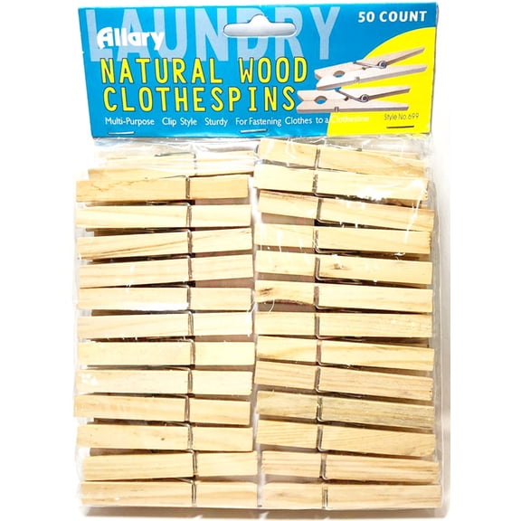Allary #699 Natural Wood Clothespins, 50 Ct