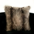 thumbnail image 2 of Plutus Gray,Charcoal,Black Brandy Grey Fox Animal Faux Fur Luxury Throw Pillow, 2 of 3