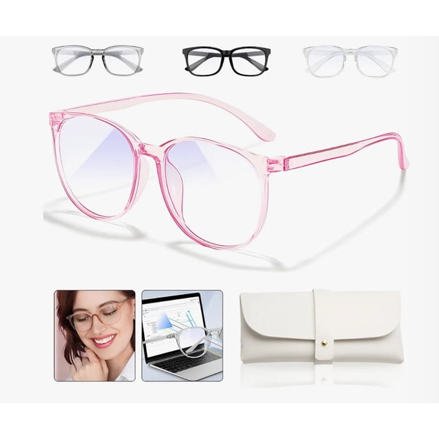 Lentes Anti Luz Azul Armazones De Lente Mujer Hombre Anteojo Modelo Rosa