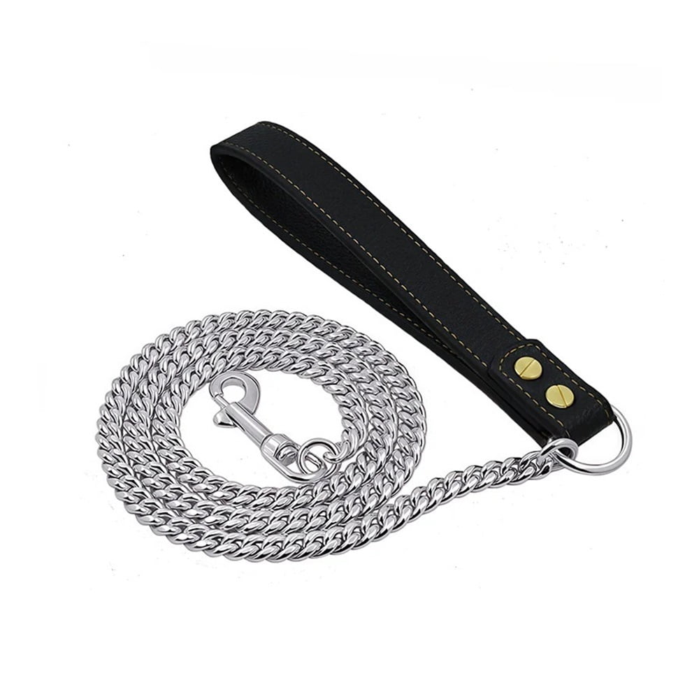 Golden Dog Leash Stainless Steel Pet Chain Strong Metal Dog Lead Chain For Small Medium Large Dog Labrador Retriever Dobermann