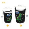thumbnail image 2 of Lsque Space Dino Cartoon Black pattern Laundry Hamper Basket, Tall Woven Rope Hamper Basket for Clothes, Lightweight Storage Basket, Collapsible Waterproof-Medium, 2 of 8