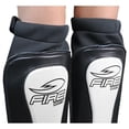 thumbnail image 3 of Par de Espinilleras de Piel Tipo Calceta MMA Fire Sports, Kick Boxing, Muay Thai, Negro, 3 of 4