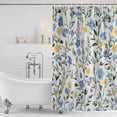thumbnail image 4 of Blue Yellow Floral Spring Waterproof Fabric Shower Curtain,Summer Botanical Pastoral Green Waterproof Fabric Shower Curtain for Bathroom Curtains Bathtubs Shower Curtains with 12 Hooks Long 72x78in, 4 of 8