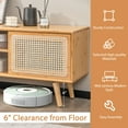 thumbnail image 6 of Costway Modern TV Stand Entertainment Center Media Console with Rattan  Glass Sliding Doors Natural, 6 of 10