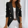 thumbnail image 2 of Zshosam Womens Double Blazer Casual Open Front Long Sleeve Lapel Collar Work Office Jackets Blazers(Black,M), 2 of 7
