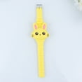 thumbnail image 4 of Silicone LED Cartoon Watch Rabbit Shape Wristwatch Clamshell Electronic Watch Birthday Gift Party Favor for Kid Child Children Toddlers Yellow, 4 of 5