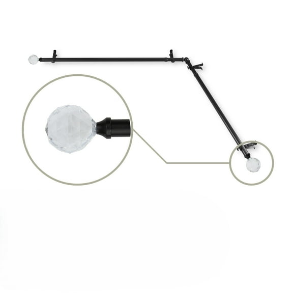 Contemporary Home Living Contemporary Corner Window Curtain Rod - 105" - Black