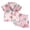 Pink, variant on Kaprioy Girls Summer Outfits Birthday Girl Pajamas Silk Stain Pjs Shirt Tops Shorts 2Piece Set Birthday Toddler Kids Little Girl Gift