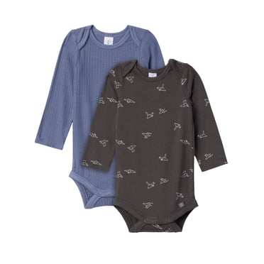 Modern Moments by Gerber Gender Neutral Super Soft Viscose Long Sleeve Bodysuits, 2-Pack, Sizes Newborn - 12 Months