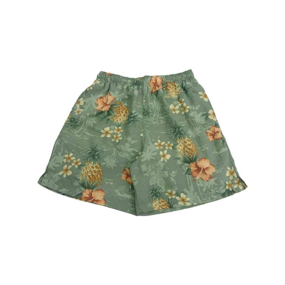 Mens Breakwater Green Tropical Pineapple Flowers Board Shorts Swim Trunks Medium
