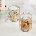 thumbnail image 2 of Yayeee 4 Pack Qtip Holder Bathroom Cotton Swab Canister with Lid Clear Dispenser Set, Halloween Cute Pumpkins, 2 of 6