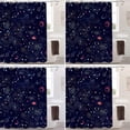 thumbnail image 5 of Dark Blue Cute Universe Decor Shower Curtain, Cartoon Dark Blue Galaxy Bathroom Decor Polyester Fiber Plastic Rings Quick-Drying Waterproof for Bathtubs/Bathroom, 72x72 inches, 5 of 6
