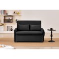thumbnail image 2 of Leumius 3 in 1 Convertible Sleeper Sofa Bed, Modern Convertible Sofa Bed with 5-Position Adjustable Backrest,Velvet Pull Out Couch with Pull Out Bed for Living Room Furniture,Black, 2 of 23