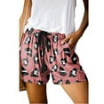 thumbnail image 4 of Women's High Waisted Stretchy Summer Shorts Comfy Leopard Drawstring Elastic Waist Pants Baggy Dressy Casual Womens Jorts with Pockets S-5XL, 4 of 5