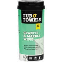 Tub O' Towels Granite Cleaning Wipes - Heavy Duty, Polish, Seal - 2 Pack, 40 Count, White