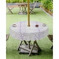 thumbnail image 4 of Boanket Outdoor Tablecloth with Umbrella Hole for Patio/Picnic/Party/Camping, Purple Botanical Waterproof Table Cloth Round Cover Washable, Farmhouse Spring Summer Branch Dia 60", 4 of 7