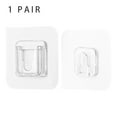 thumbnail image 1 of Wall Hook Plastic Double Side Storage Holders Self Stick Wall Hanger Bathroom Waterproof Wall Holder, 1 Pair, 1 of 10