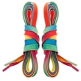 thumbnail image 2 of Miangastore 2Pcs Waterproof Waxed Laces For Hockey Skates Multi Color Rainbow Gradient Flat Polyester Versatile Use, 2 of 8