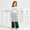 thumbnail image 2 of Girls Plaid Pants with Pockets Casual Baggy Elastic Waist Drawstring Fall Fashion Kids Wide Leg Pants Green 5T, 2 of 5