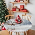 thumbnail image 3 of Round Table Cloth with Elastic Fitted Edged, Winter Elk Pine Tree Waterproof Tablecloth for 36"-44" Tables Forest Animal Snowflake Scenery Wipeable Indoor Table Cover for Kitchen Picnic Camping, 3 of 9