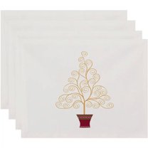 Holiday Essence Filigree Tree Geometric Print Placemat