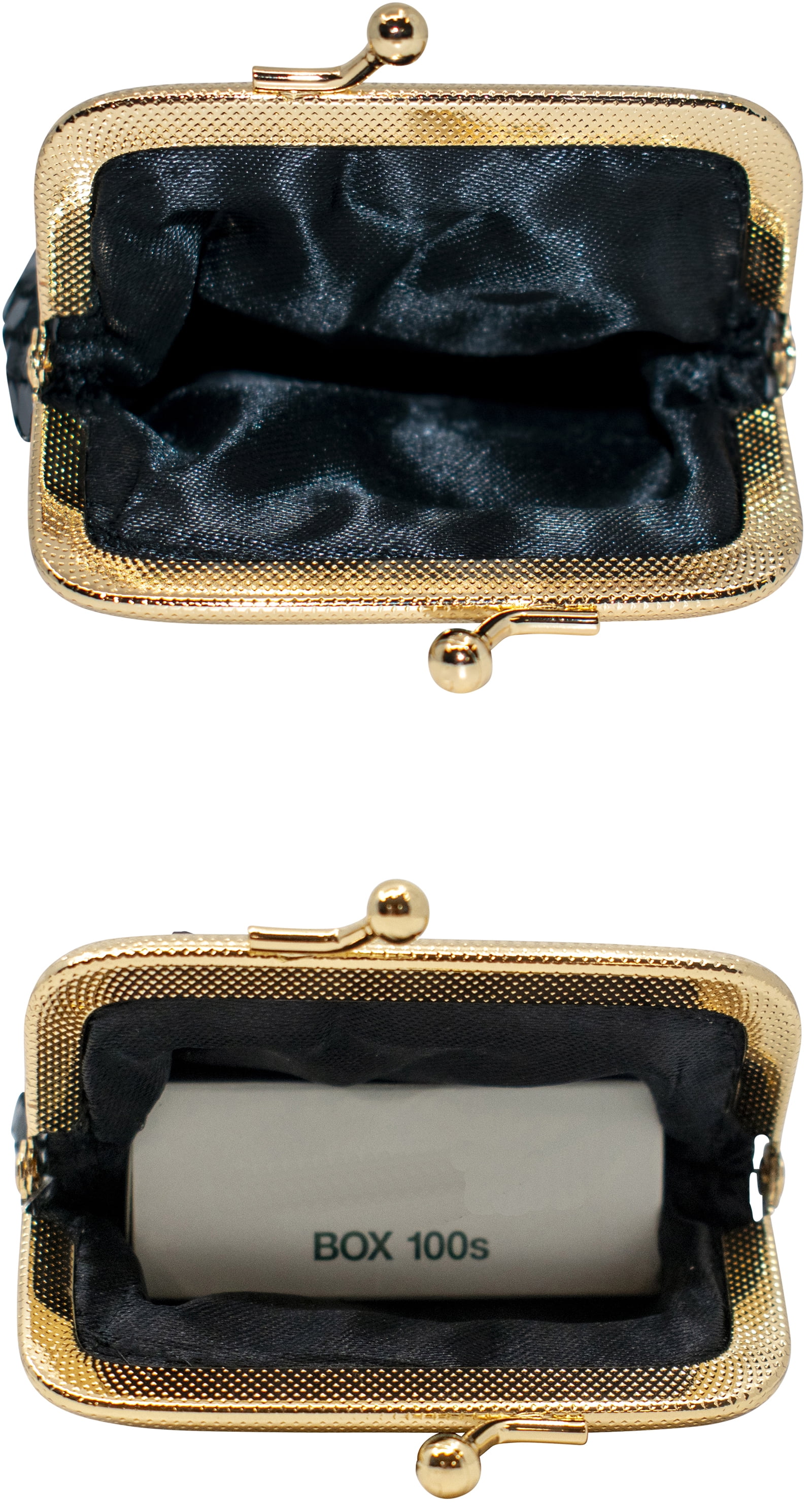 Set of 2 Vintage Soft Metallic Mesh Long Cigarette Case Purses (4mm, Black)