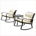 thumbnail image 2 of Patio 2-Piece Modern Loveseat & Coffee Table, Beige, for Porch Garden Poolside | Teak Finish | Acacia Wood, 2 of 10